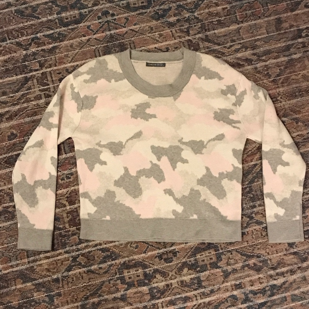 Camouflage Sweater - Pink, cream, and Gray